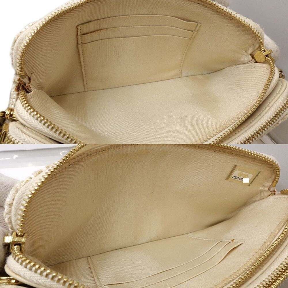 CHANEL Cream Canvas Deauville Shoulder Bag - Picture 7 of 10